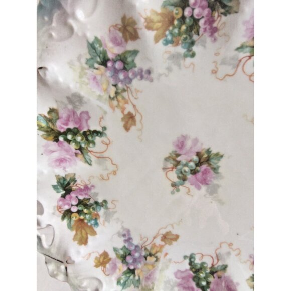 Antique MZ Austria Finger Hole Platter Collectible Hand Painted Platter 10 1/4" - Picture 11 of 16